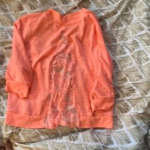 Peach colored shrug! Perfect for cool summer night evenings!